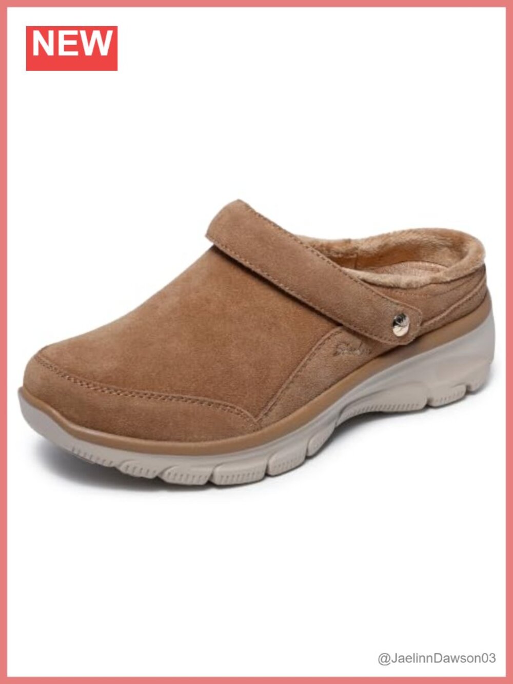 Suede Slip On Mules with Memory Foam, Water Resistant